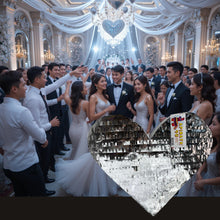 Load image into Gallery viewer, Silver Heart Pinata, Love Themed Party Decor and Gift for Valentine’s Day, Anniversary, Bridal Shower, Wedding & Gender Reveal, Gift for Her