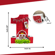 Load image into Gallery viewer, Red Number One Pinata, Kids Birthday Farm Party Decorations, First Birthday Celebration Pinata, Farm Theme Fun Party Supplies, Gift for Kids