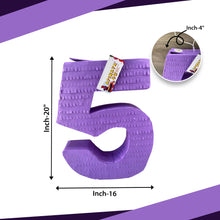 Load image into Gallery viewer, Number 5 Purple Color Pinata, Fifth Anniversary Decor, Kids Birthday Party Gift, Handmade Number Pinata for 5th Birthday Party Celebration