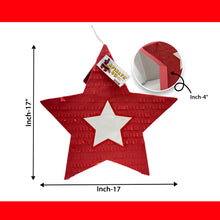 Load image into Gallery viewer, Red and White Star Pinata, American Flag Themed Birthday Party Decorations, Memorial Day, Independence Day, and 4th of July Party Supplies