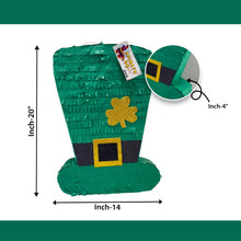 Load image into Gallery viewer, Ready to Ship St. Patrick's Day Pinata Green Hat, Green Irish Party Decoration Gift, Birthday Celebrations, Green Lucky Shamrock Themed