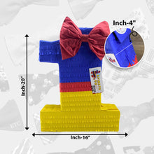 Load image into Gallery viewer, Number One Pinata with Bow, Multi Colors Number One Princess Themed Pinata, First Birthday Party Decoration, Gift for Kids on First Birthday