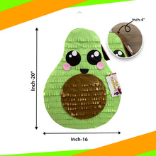 Load image into Gallery viewer, Avocado Themed Birthday Party Pinata, Fiesta Party Decorations, Tutti Frutti Party Favor, Gift for Kids & Avocado Lovers, Food Lovers Pinata