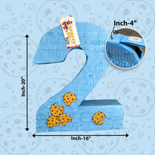 Load image into Gallery viewer, Number Two Pinata with Chip Cookies Accents, Milk & Cookies Themed Party Supplies, Second Birthday Party Decor, Second Cookie Party Favor