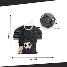 Load image into Gallery viewer, Ronaldo Soccer Jersey Pinata, Black & White Football Pinata for Kids, Sports Themed Fun Party Supplies, Soccer Birthday Party Decorations