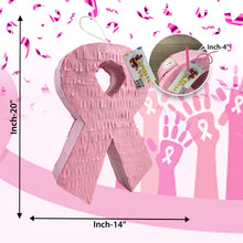 Load image into Gallery viewer, Pink Ribbon Awareness Symbol Pinata, Pancreatic Cancer, Human Trafficking, Lupus Support, Perfect for Fundraising and Gift Giving Supplies