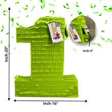 Load image into Gallery viewer, Number One Pinata for First Birthday Party Celebration, Solid Blank Green Color, Great for DIY Themes, Kids Party Supplies, Ready to Ship