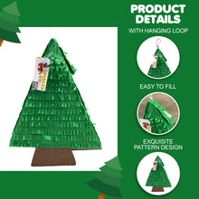 Load image into Gallery viewer, Christmas Tree Themed Pinata, Green and Brown Color Pinata, Holiday Party Celebration, Christmas Party Favor, Woodland Birthday Party Decor