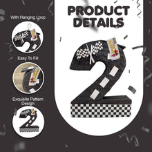 Load image into Gallery viewer, Racing Number 2 Pinata, Perfect for Race Car Themed Celebrations, black Checkered Flag Design for 2nd Birthday Party, Party Game for Kids