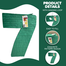 Load image into Gallery viewer, Number Seven Green Pinata, Perfect for Seventh Birthday Party Celebrations, Fun and Festive Decoration, Unique Party Supply, 20 Inch Size