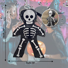 Load image into Gallery viewer, Black Skeleton Theme Pinata, Halloween Birthday Party Supplies & Decorations, Gift Party Favor, Skeleton Decor Pinata, Party Pinata for Kids