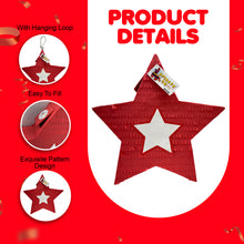 Load image into Gallery viewer, Red and White Star Pinata, American Flag Themed Birthday Party Decorations, Memorial Day, Independence Day, and 4th of July Party Supplies
