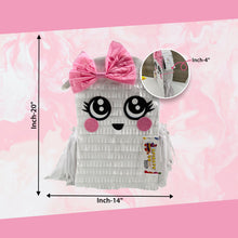 Load image into Gallery viewer, Ghost Pinata with Pink Bow, Girls Birthday Celebration Pinata, Pink Bow Halloween Party Supplies, Kids Party Decoration, Spooky Celebrations