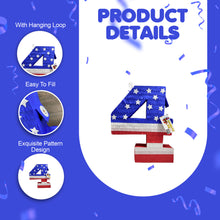 Load image into Gallery viewer, Patriotic Number Four Pinata, American Flag Themed Stars and Stripes Pinata, Kids 4th Birthday Party Decor, Fourth of July Celebration Decor