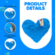 Load image into Gallery viewer, Heart Themed Valentine's Day Pinata, Blank Blue Heart Pinata for Anniversaries, Love Themed Party Decor, Valentine's Day Gift for Girlfriend