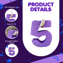 Load image into Gallery viewer, Number 5 Purple Color Pinata, Fifth Anniversary Decor, Kids Birthday Party Gift, Handmade Number Pinata for 5th Birthday Party Celebration