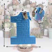 Load image into Gallery viewer, Solid Blue Number One Pinata for Kids, Handmade Pinata for One Year Old, First Birthday Party Decor, Fun Party Favor, Perfect Gift for Kids ñ