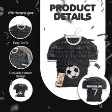 Load image into Gallery viewer, Ronaldo Soccer Jersey Pinata, Black & White Football Pinata for Kids, Sports Themed Fun Party Supplies, Soccer Birthday Party Decorations