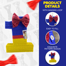 Load image into Gallery viewer, Number One Pinata with Bow, Multi Colors Number One Princess Themed Pinata, First Birthday Party Decoration, Gift for Kids on First Birthday