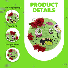 Load image into Gallery viewer, Zombie Themed Party Pinata in Red and Green Color, Zombie Birthday Decor and Supplies, Party Favor, Perfect for Kids Halloween Parties