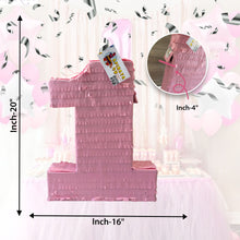 Load image into Gallery viewer, Pink Number 1 Pinata, Perfect 1st Birthday Party Celebrations, Baby Girls First Milestone, Decorative Party Game for Kids, Smash Cake Event