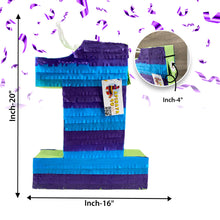 Load image into Gallery viewer, Number One Pinata for Kids, Multicolored Party Supply, Number One Themed Pinata, First Birthday Party Decor, Gift for Kids on First Birthday