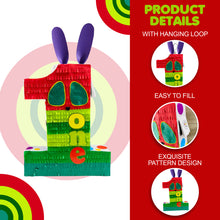Load image into Gallery viewer, Number One Pinata, Multi Colors Caterpillar Themed Number One Pinata for First Birthday Party Decoration, Gift for Kids & Caterpillar Lovers
