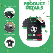 Load image into Gallery viewer, Mexico Soccer Football Jersey Pinata, Soccer Themed Party Decoration, Mexican Team Celebration Pinata, Soccer Birthday World Cup Party Decor