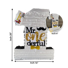Load image into Gallery viewer, Mr Onederful Themed Number 1 Pinata for 1st Birthday Party Celebration, Kids Party Supplies, Gold & Black Theme Party Decorations, 20 Inches