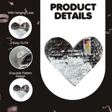 Load image into Gallery viewer, Silver Heart Pinata, Love Themed Party Decor and Gift for Valentine’s Day, Anniversary, Bridal Shower, Wedding & Gender Reveal, Gift for Her