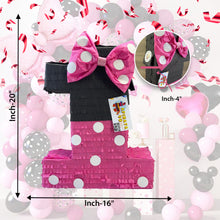 Load image into Gallery viewer, Number One Pinata, Hot Pink and Black, Mouse Themed First Birthday Party, Minnie Mouse Theme Celebration, Kids Party Supplies, Ready to Ship