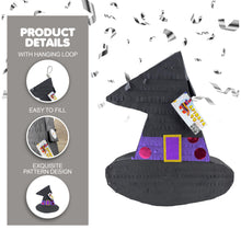 Load image into Gallery viewer, Black & Purple Witch Hat Pinata, Halloween Birthday Party Decoration, Holiday Celebration Party Supplies, Witch Hat Pinata, Birthday Party
