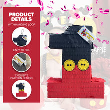 Load image into Gallery viewer, Number One Pinata, Black & Red Mouse Themed 1st Birthday Party Pinata, Kids Party Supplies and Decorations, Perfect Gift for First Birthday