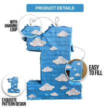 Load image into Gallery viewer, Cloud Themed Number 1 Pinata for 1st Birthday Party Celebrations, Kids Party Supplies, Blue Color Party Decor, Kid's Party Favors, 20 Inches