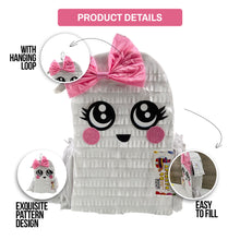 Load image into Gallery viewer, Ghost Pinata with Pink Bow, Girls Birthday Celebration Pinata, Pink Bow Halloween Party Supplies, Kids Party Decoration, Spooky Celebrations