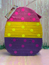 Load image into Gallery viewer, Handmade Easter Egg Pinata with Polka Dots, Easter Theme Birthday Decorations, Gender Reveal Party Celebration, Baby Showers Party Supplies