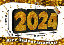 Load image into Gallery viewer, 2024 Glitter Pinata, Perfect for New Years Eve, Sparkling Gold Design, Graduation Parties Celebrations, Decoration Party for Special Events