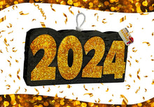 Load image into Gallery viewer, 2024 Glitter Pinata, Perfect for New Years Eve, Sparkling Gold Design, Graduation Parties Celebrations, Decoration Party for Special Events