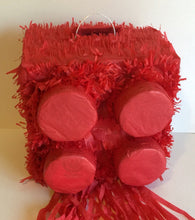 Load image into Gallery viewer, Bluiding Block Pinata Red Color for Building Block Themed Birthday Party