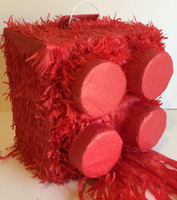 Load image into Gallery viewer, Bluiding Block Pinata Red Color for Building Block Themed Birthday Party