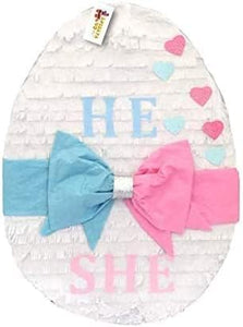 2-D He or She Easter Egg Pinata for Gender Reveal Party