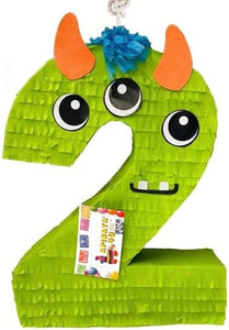 20" Green Number Two Monster Pinata Monster Theme Party Decoration Monster Bash Second Birthday Halloween