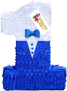20" Tall Mr Onederful Number One Pinata First Birthday Blue Tuxedo & Bowtie Accent 1st Birthday Littleman Party