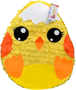 20" 2-D Yellow Easter Baby Chick Pinata - Adorable Egg Shell Design for Easter Theme Party - Perfect for Easter Celebrations and Delightful Pinata Fun!