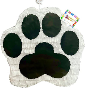 APINATA4U Dog Paw Pinata Puppy Birthday Dog Party Supplies Puppy Birthday Let's Party Woof Dog Themed Animal Themed Princess Puppy Paw White Black Color