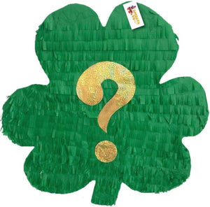 Green Shamrock Pinata Gold Question Mark St Patricks Day Gender Reveal St Patrick’s Day Party Little Lad or Little Lass Lucky Shamrock St Pats Day