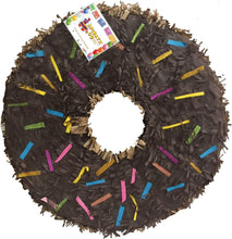 Load image into Gallery viewer, Brown Color Chocolate Doughnut Pinata with Sprinkles Donut Grow Up Party Sweets Themed Birthday Doughnut Themed Birthday Kids Teens Party
