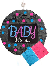Load image into Gallery viewer, Gender Reveal Pinata 16&quot; Great For Little Miss Little Man Whack Style He or She Boy or Girl Pink or Blu
