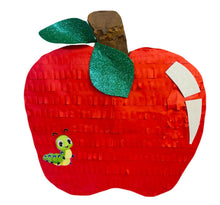 Load image into Gallery viewer, Red Apple Pinata with Snake, Fruit Themed Party Decor, Healthy Eating Party Pinata, Birthday Party Supplies, Farm Party Decor, Gift for Kids
