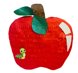 Red Apple Pinata with Snake, Fruit Themed Party Decor, Healthy Eating Party Pinata, Birthday Party Supplies, Farm Party Decor, Gift for Kids